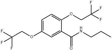 N-PROPYL-2,5-BIS(2,2,2-TRIFLUOROETHOXY)BENZENECARBOXAMIDE Struktur