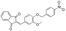 2-((3-METHOXY-4-((4-NITROPHENYL)METHOXY)PHENYL)METHYLENE)INDANE-1,3-DIONE Struktur