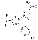 2-[5-(4-METHOXYPHENYL)-3-(TRIFLUOROMETHYL)-1H-PYRAZOL-1-YL]-1,3-THIAZOLE-4-CARBOXYLIC ACID Struktur