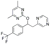 4,6-DIMETHYL-2-[2-(PYRAZIN-2-YL)-1-(4-(TRIFLUOROMETHYL)PHENYL)ETHOXY]PYRIMIDINE Struktur