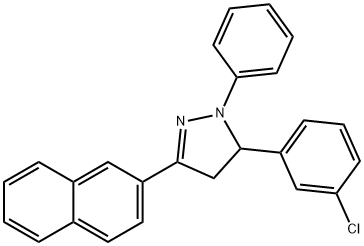 5-(3-CHLOROPHENYL)-3-(2-NAPHTHYL)-1-PHENYL-4,5-DIHYDRO-1H-PYRAZOLE Struktur