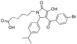 6-(3-(4-BROMOBENZOYL)-4-HYDROXY-2-(4-ISOPROPYLPHENYL)-5-OXO-2H-PYRROL-1(5H)-YL)HEXANOIC ACID Structure