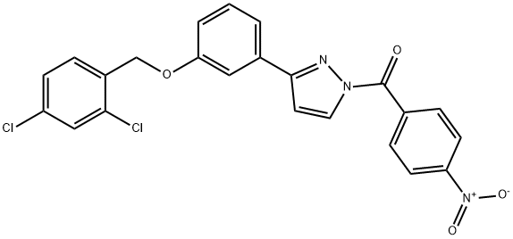 (3-(3-[(2,4-DICHLOROBENZYL)OXY]PHENYL)-1H-PYRAZOL-1-YL)(4-NITROPHENYL)METHANONE Struktur