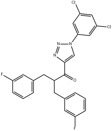 1-[1-(3,5-DICHLOROPHENYL)-1H-1,2,3-TRIAZOL-4-YL]-2-(3-FLUOROBENZYL)-3-(3-FLUOROPHENYL)-1-PROPANONE Struktur