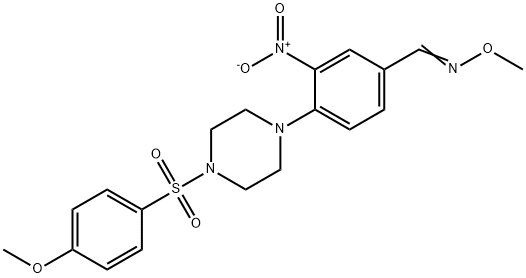 4-(4-[(4-METHOXYPHENYL)SULFONYL]PIPERAZINO)-3-NITROBENZENECARBALDEHYDE O-METHYLOXIME Struktur