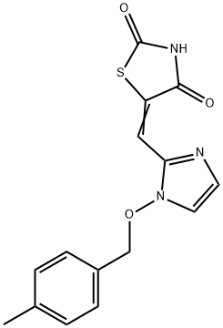 5-((E)-(1-[(4-METHYLBENZYL)OXY]-1H-IMIDAZOL-2-YL)METHYLIDENE)-1,3-THIAZOLANE-2,4-DIONE Struktur