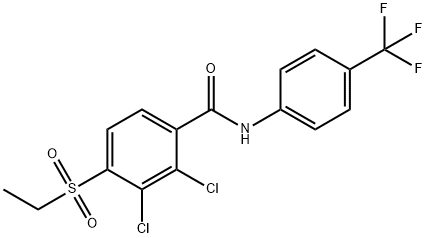 2,3-DICHLORO-4-(ETHYLSULFONYL)-N-[4-(TRIFLUOROMETHYL)PHENYL]BENZENECARBOXAMIDE Struktur