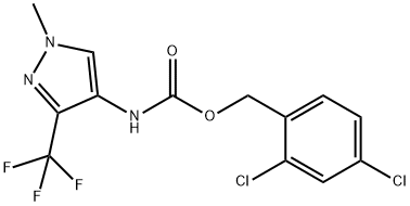 2,4-DICHLOROBENZYL N-[1-METHYL-3-(TRIFLUOROMETHYL)-1H-PYRAZOL-4-YL]CARBAMATE Struktur