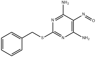 6-AMINO-2-(BENZYLSULFANYL)-5-NITROSOPYRIMIDIN-4-YLAMINE Struktur