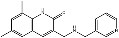 6,8-DIMETHYL-3-([(PYRIDIN-3-YLMETHYL)-AMINO]-METHYL)-1H-QUINOLIN-2-ONE Struktur