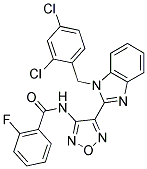 N-{4-[1-(2,4-DICHLOROBENZYL)-1H-BENZIMIDAZOL-2-YL]-1,2,5-OXADIAZOL-3-YL}-2-FLUOROBENZAMIDE Struktur