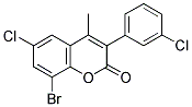 8-BROMO-6-CHLORO-3(3'-CHLOROPHENYL)-4-METHYLCOUMARIN Struktur