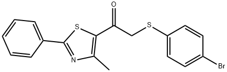 2-[(4-BROMOPHENYL)SULFANYL]-1-(4-METHYL-2-PHENYL-1,3-THIAZOL-5-YL)-1-ETHANONE Struktur