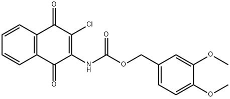 3,4-DIMETHOXYBENZYL N-(3-CHLORO-1,4-DIOXO-1,4-DIHYDRO-2-NAPHTHALENYL)CARBAMATE Struktur