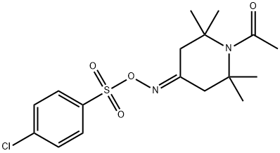 1-[4-(([(4-CHLOROPHENYL)SULFONYL]OXY)IMINO)-2,2,6,6-TETRAMETHYLPIPERIDINO]-1-ETHANONE Struktur