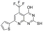 2-MERCAPTO-7-THIOPHEN-2-YL-5-TRIFLUOROMETHYL-PYRIDO[2,3-D]PYRIMIDIN-4-OL Struktur