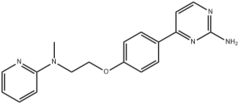 4-(4-(2-[METHYL(2-PYRIDINYL)AMINO]ETHOXY)PHENYL)-2-PYRIMIDINAMINE Struktur