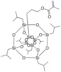 3-(3,5,7,9,11,13,15-HEPTAISOBUTYLPENTACYCLO[9.5.1(3,9).1(5,15).1(7,13)]OCTASILOXAN-1-YL)PROPYLMETHACRYLATE Struktur