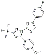 4-(4-FLUOROPHENYL)-2-[5-(4-METHOXYPHENYL)-3-(TRIFLUOROMETHYL)-1H-PYRAZOL-1-YL]-1,3-THIAZOLE Struktur