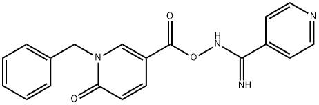 N'-([(1-BENZYL-6-OXO-1,6-DIHYDRO-3-PYRIDINYL)CARBONYL]OXY)-4-PYRIDINECARBOXIMIDAMIDE Struktur