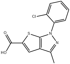 1-(2-CHLORO-PHENYL)-3-METHYL-1H-THIENO[2,3-C]PYRAZOLE-5-CARBOXYLIC ACID, 328028-97-3, 結(jié)構(gòu)式