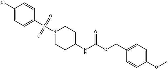 4-METHOXYBENZYL N-(1-[(4-CHLOROPHENYL)SULFONYL]-4-PIPERIDINYL)CARBAMATE Struktur