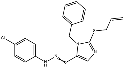 2-(ALLYLSULFANYL)-1-BENZYL-1H-IMIDAZOLE-5-CARBALDEHYDE N-(4-CHLOROPHENYL)HYDRAZONE Struktur