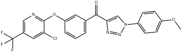 (3-([3-CHLORO-5-(TRIFLUOROMETHYL)-2-PYRIDINYL]OXY)PHENYL)[1-(4-METHOXYPHENYL)-1H-1,2,3-TRIAZOL-4-YL]METHANONE Struktur