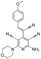 2-AMINO-4-[(Z)-1-CYANO-2-(4-METHOXYPHENYL)VINYL]-6-MORPHOLIN-4-YLPYRIDINE-3,5-DICARBONITRILE Struktur