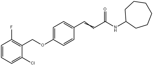 (E)-3-(4-[(2-CHLORO-6-FLUOROBENZYL)OXY]PHENYL)-N-CYCLOHEPTYL-2-PROPENAMIDE Struktur