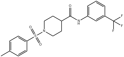 1-[(4-METHYLPHENYL)SULFONYL]-N-[3-(TRIFLUOROMETHYL)PHENYL]-4-PIPERIDINECARBOXAMIDE Struktur