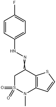 1-METHYL-2LAMBDA6-THIENO[3,2-C][1,2]THIAZINE-2,2,4(1H,3H)-TRIONE 4-[N-(4-FLUOROPHENYL)HYDRAZONE] Struktur