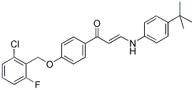 (E)-3-[4-(TERT-BUTYL)ANILINO]-1-(4-[(2-CHLORO-6-FLUOROBENZYL)OXY]PHENYL)-2-PROPEN-1-ONE Struktur