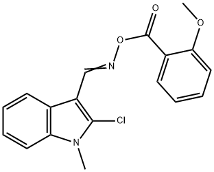 2-CHLORO-3-(([(2-METHOXYBENZOYL)OXY]IMINO)METHYL)-1-METHYL-1H-INDOLE Struktur