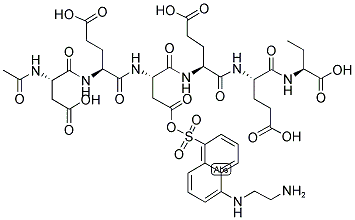 AC-ASP-GLU-ASP(EDANS)-GLU-GLU-ABU-OH Struktur