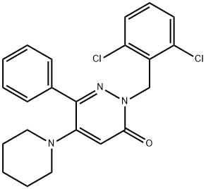 2-(2,6-DICHLOROBENZYL)-6-PHENYL-5-PIPERIDINO-3(2H)-PYRIDAZINONE Struktur