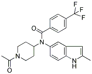 N-(1-ACETYLPIPERIDIN-4-YL)-N-(2-METHYL-1H-INDOL-5-YL)-4-(TRIFLUOROMETHYL)BENZAMIDE Struktur