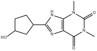 8-(3-HYDROXYCYCLOPENTYL)-1,3-DIMETHYL-3,7-DIHYDRO-1H-PURINE-2,6-DIONE Struktur