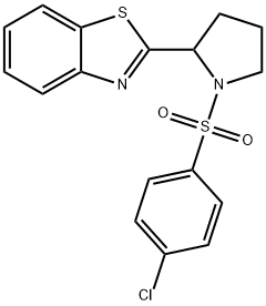 2-(1-[(4-CHLOROPHENYL)SULFONYL]-2-PYRROLIDINYL)-1,3-BENZOTHIAZOLE Struktur