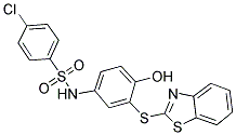 N-[3-(1,3-BENZOTHIAZOL-2-YLTHIO)-4-HYDROXYPHENYL]-4-CHLOROBENZENESULFONAMIDE Struktur