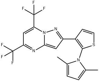 2-[2-(2,5-DIMETHYL-1H-PYRROL-1-YL)-3-THIENYL]-5,7-BIS(TRIFLUOROMETHYL)PYRAZOLO[1,5-A]PYRIMIDINE Struktur