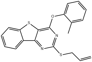 2-(ALLYLSULFANYL)-4-(2-METHYLPHENOXY)[1]BENZOTHIENO[3,2-D]PYRIMIDINE Struktur