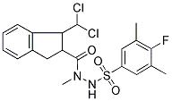 N'-([1-(DICHLOROMETHYL)-2,3-DIHYDRO-1H-INDEN-2-YL]CARBONYL)-4-FLUORO-N',3,5-TRIMETHYLBENZENESULFONOHYDRAZIDE Struktur