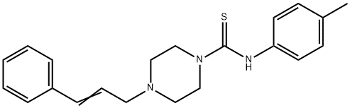 ((4-METHYLPHENYL)AMINO)(4-(3-PHENYLPROP-2-ENYL)PIPERAZINYL)METHANE-1-THIONE Struktur