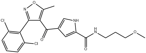 4-([3-(2,6-DICHLOROPHENYL)-5-METHYL-4-ISOXAZOLYL]CARBONYL)-N-(3-METHOXYPROPYL)-1H-PYRROLE-2-CARBOXAMIDE Struktur