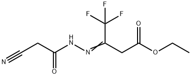 ETHYL 3-[(Z)-2-(2-CYANOACETYL)HYDRAZONO]-4,4,4-TRIFLUOROBUTANOATE Struktur