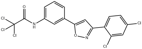 2,2,2-TRICHLORO-N-(3-[3-(2,4-DICHLOROPHENYL)ISOXAZOL-5-YL]PHENYL)ACETAMIDE Struktur