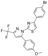 4-(4-BROMOPHENYL)-2-[5-(4-METHOXYPHENYL)-3-(TRIFLUOROMETHYL)-1H-PYRAZOL-1-YL]-1,3-THIAZOLE Struktur