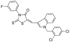 (5E)-5-{[1-(2,4-DICHLOROBENZYL)-1H-INDOL-3-YL]METHYLENE}-3-(3-FLUOROPHENYL)-2-THIOXO-1,3-THIAZOLIDIN-4-ONE Struktur