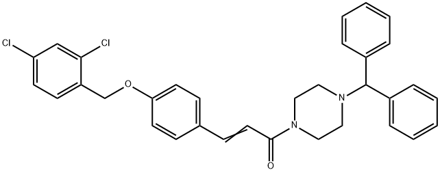 (E)-1-(4-BENZHYDRYLPIPERAZINO)-3-(4-[(2,4-DICHLOROBENZYL)OXY]PHENYL)-2-PROPEN-1-ONE Struktur